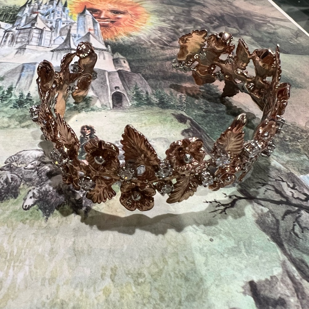 👑👑👸🏼🤴sterling silver gold plated cuff bracelet